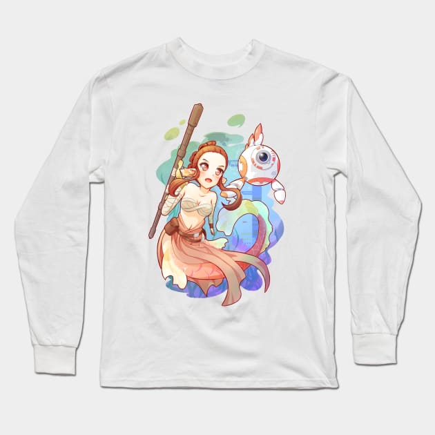 Fanart space mermaid Long Sleeve T-Shirt by KawaiiDreamyPixie